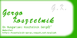 gergo kosztelnik business card